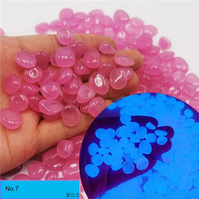Pedras Luminosas Fosforescentes para Jardim e Aquário - Kit 100 Peças