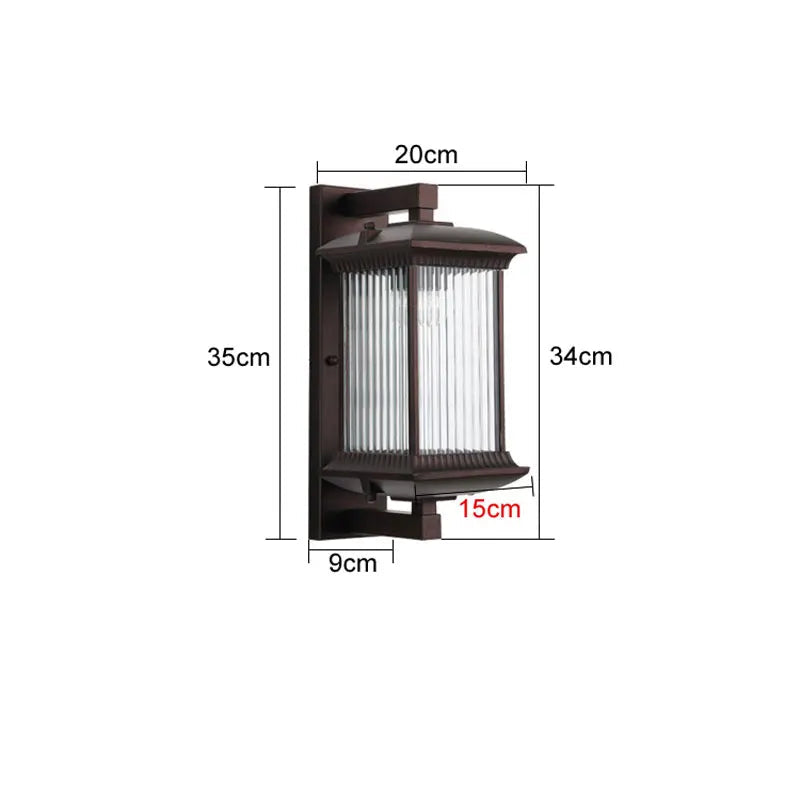Arandela Externa Metal com Difusor de Vidro