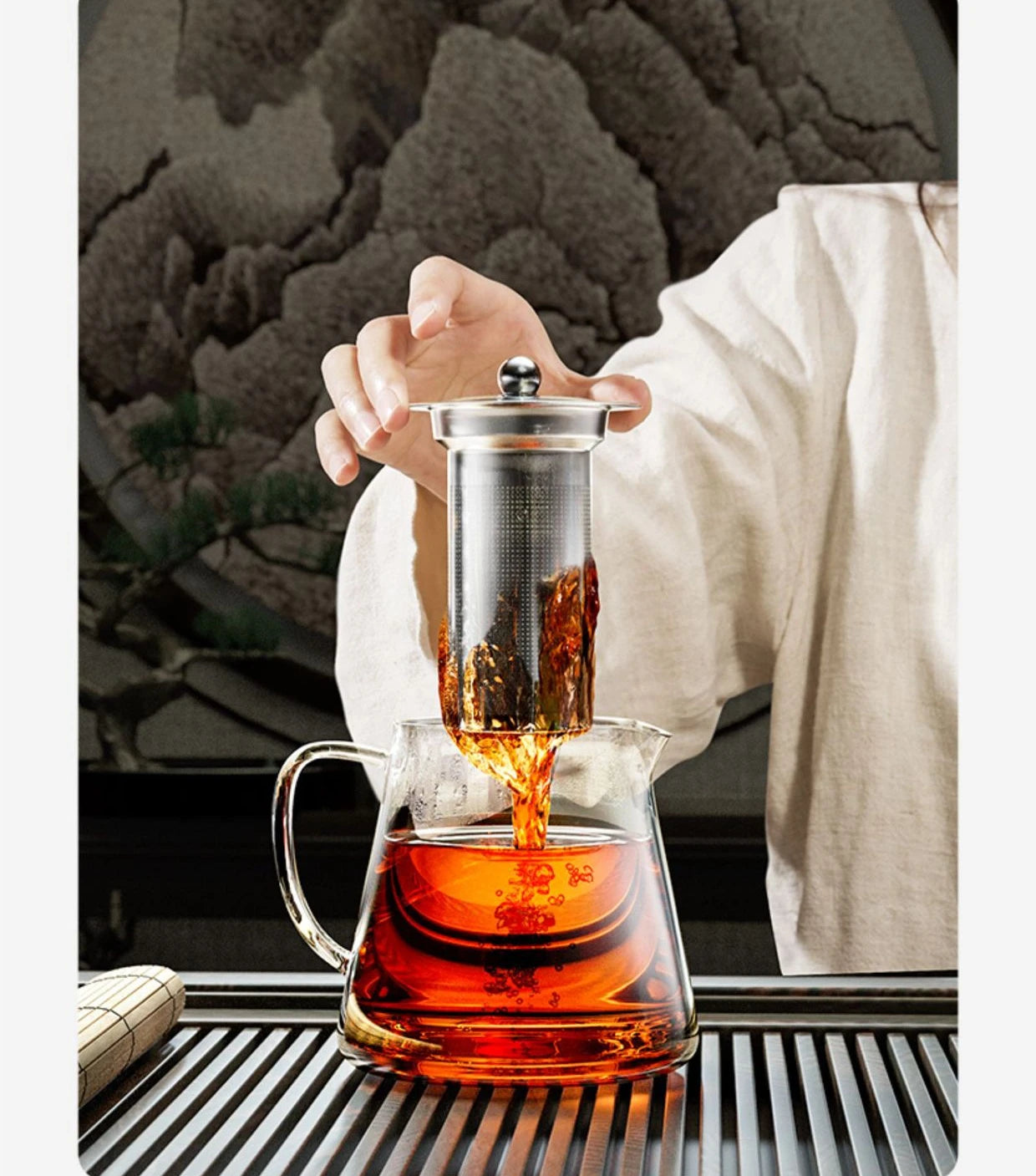 Bule de Vidro Resistente com Infusor de Chá Inox