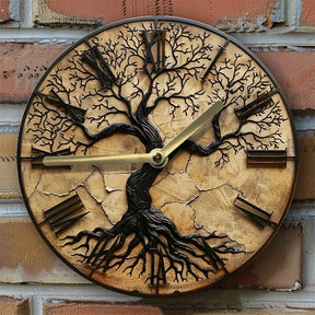Relógio de parede silencioso Tree of Life, Ideal para decoração de quarto e dia de Natal, Design moderno, elegante