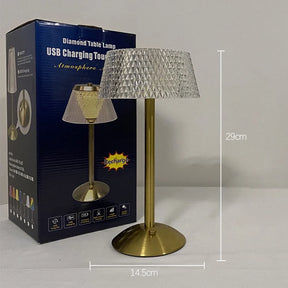Luminária de Mesa Recarregável Touch com Cúpula de Vidro