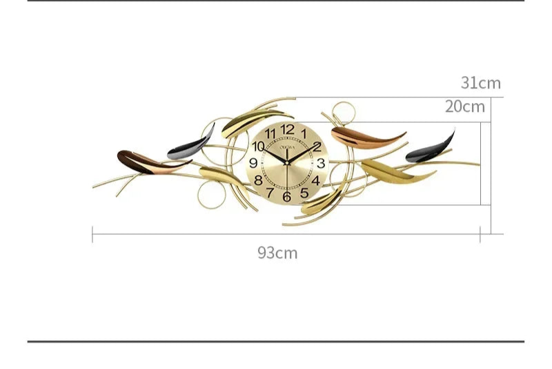 Relógio de Parede Artístico em Ferro - Estilo Nórdico