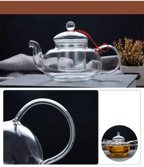 Bule de Vidro Borosilicato Resistente ao Calor 400ml/1000ml