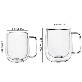 Caneca de Vidro Borossilicato Dupla Parede 150-350ml