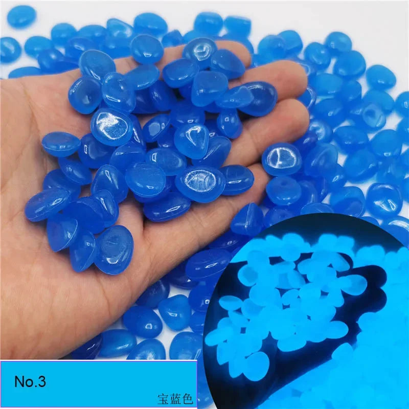 Pedras Luminosas Fosforescentes para Jardim e Aquário - Kit 100 Peças