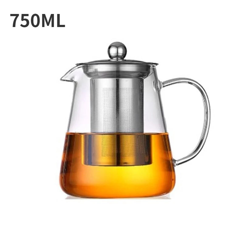 Bule de Vidro Resistente com Infusor de Chá Inox