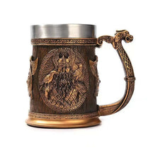 Caneca Viking 3D de Aço Inoxidável - Estilo Medieval