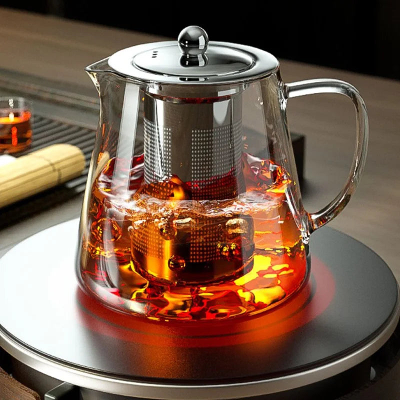 Bule de Vidro Resistente com Infusor de Chá Inox