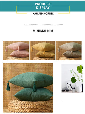 Capa de Almofada Linho Decorativa para Sofá e Sala