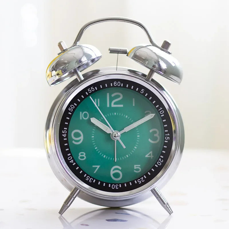 Despertador de metal europeu para crianças, mesa de cabeceira, relógio mecânico, super alto, acordar, quarto, estudantes