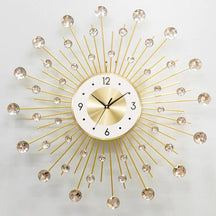 Criativo parede pendurado relógio de ferro, mudo metal diamante strass, venda quente, moda, 50cm x 50cm