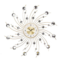 Criativo parede pendurado relógio de ferro, mudo metal diamante strass, venda quente, moda, 50cm x 50cm