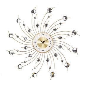 Criativo parede pendurado relógio de ferro, mudo metal diamante strass, venda quente, moda, 50cm x 50cm