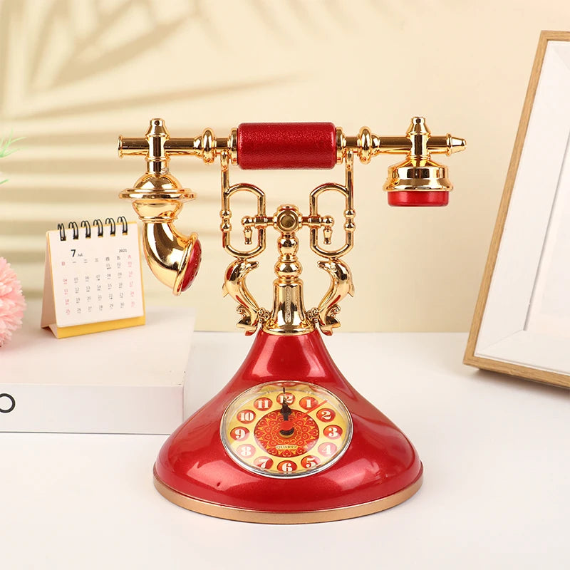 Relógio Despertador Retro de Mesa - Estilo Telefone Vintage
