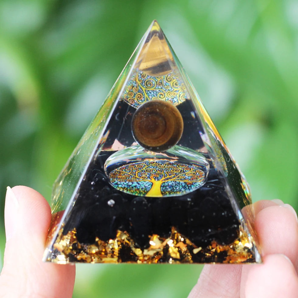 Pirâmide de Cristal Ametista Natural - Gerador de Energia Orgonite