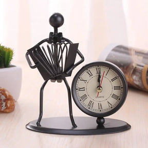 Relógio de Mesa Vintage com Design Musical