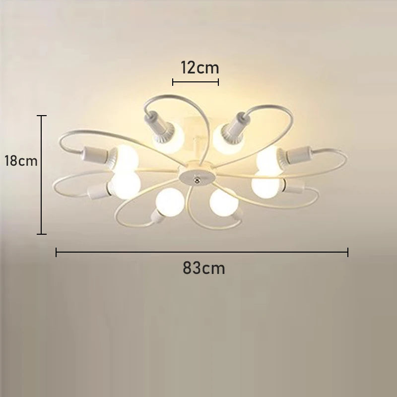 Lustre de Teto Industrial Retrô em Ferro