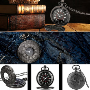 Relógio de Bolso Vintage Steampunk com Numerais Romanos