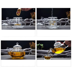 Bule de Vidro Borosilicato Resistente ao Calor 400ml/1000ml
