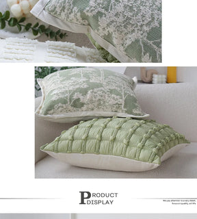 Capa de Almofada Jacquard Verde Matchá para Sofá