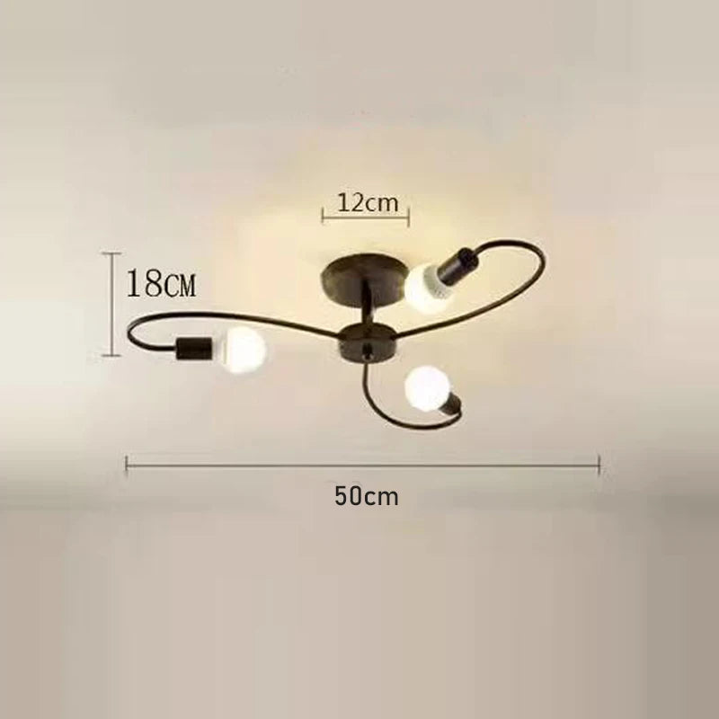 Lustre de Teto Industrial Retrô em Ferro