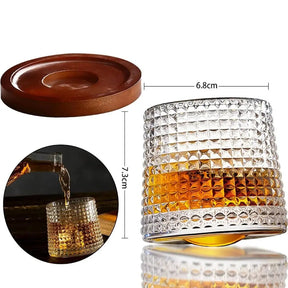 Copo de Whisky Giratório 360° em Cristal - Base Rotativa