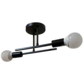 Lustre Sputnik Preto Semi-Embutido - Estilo Mid Century