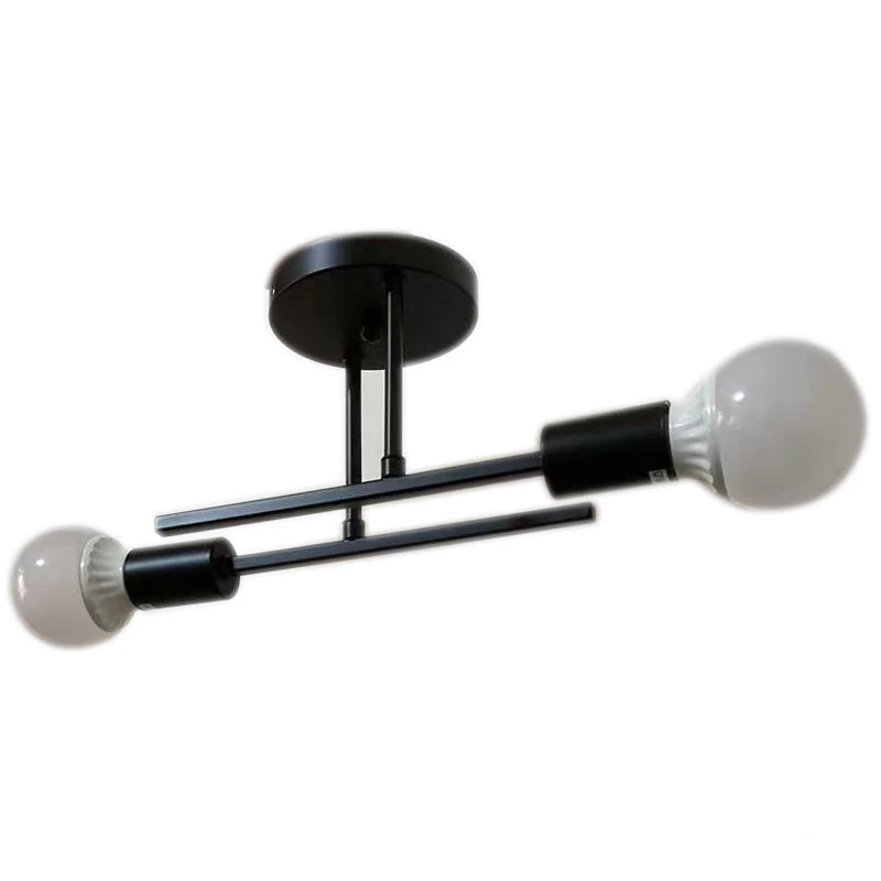 Lustre Sputnik Preto Semi-Embutido - Estilo Mid Century