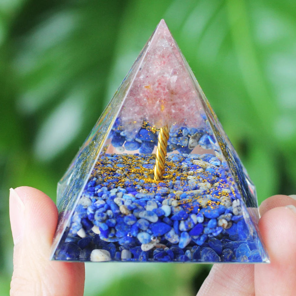 Pirâmide de Cristal Ametista Natural - Gerador de Energia Orgonite