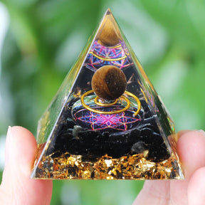 Pirâmide de Cristal Ametista Natural - Gerador de Energia Orgonite