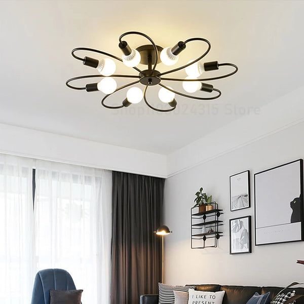 Lustre de Teto Industrial Retrô em Ferro