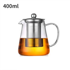 Bule de Vidro Resistente com Infusor de Chá Inox