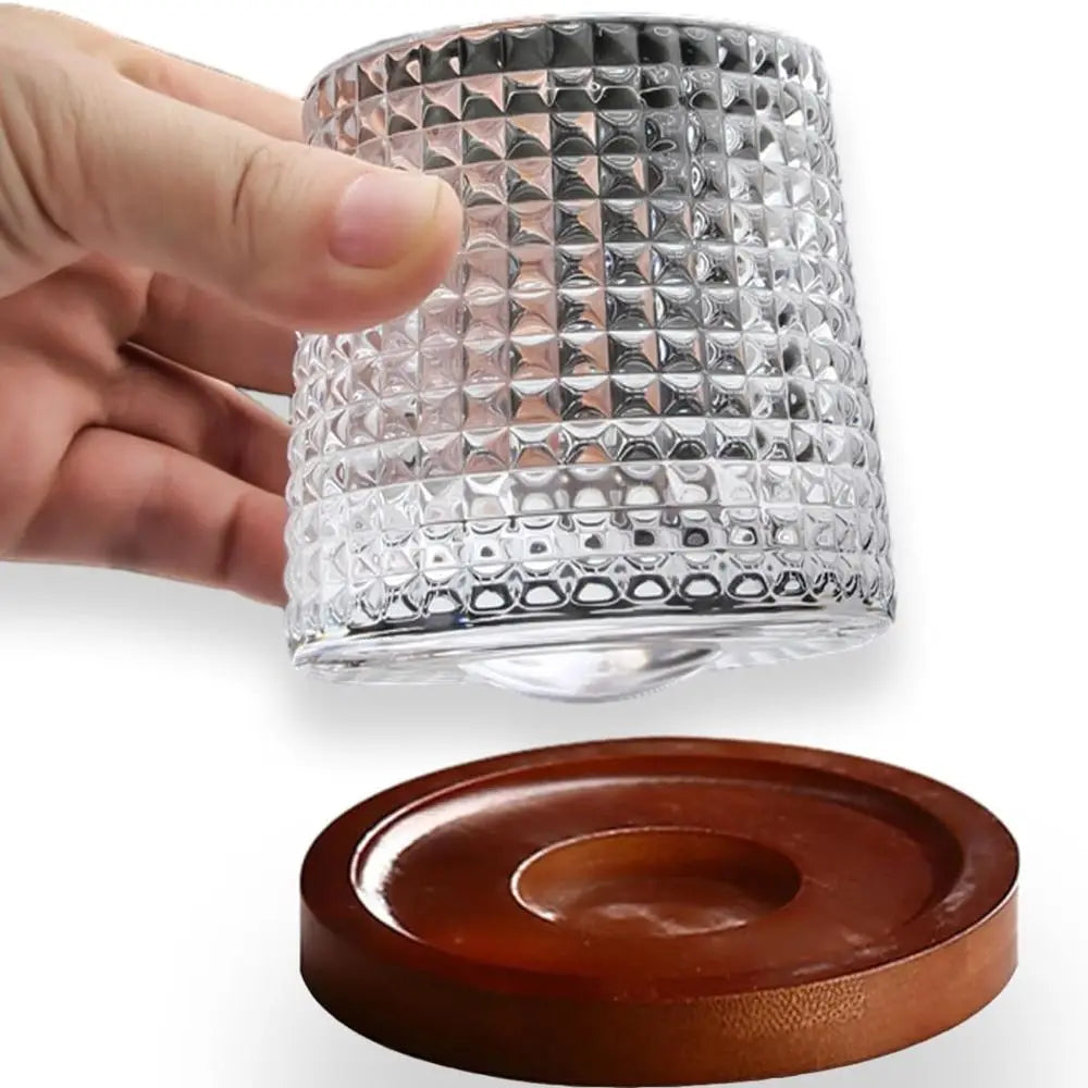 Copo de Whisky Giratório 360° em Cristal - Base Rotativa
