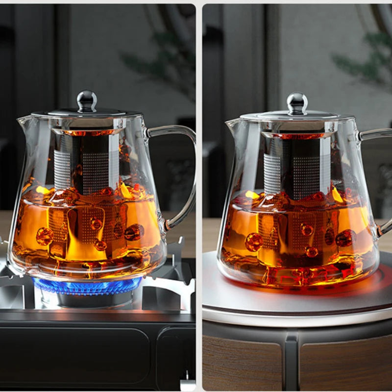 Bule de Vidro Resistente com Infusor de Chá Inox