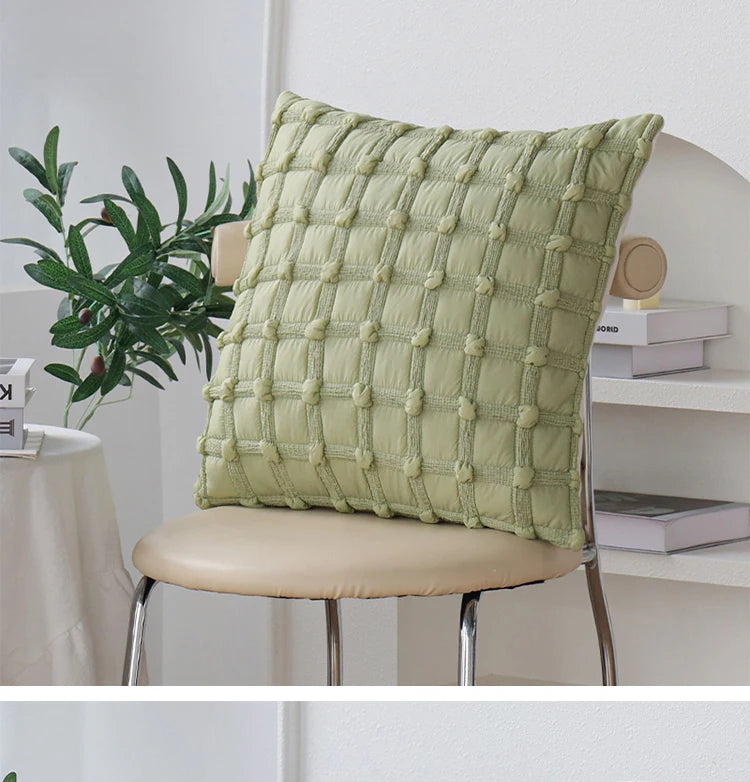 Capa de Almofada Jacquard Verde Matchá para Sofá