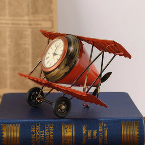 Relógio Decorativo Retro Avião de Mesa - Estilo Vintage