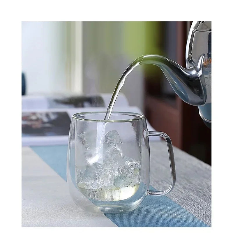 Caneca de Vidro Borossilicato Dupla Parede 150-350ml