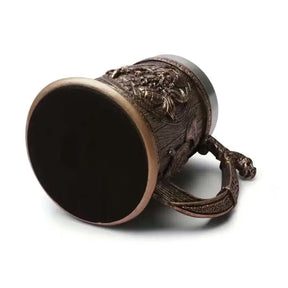 Caneca Viking 3D de Aço Inoxidável - Estilo Medieval