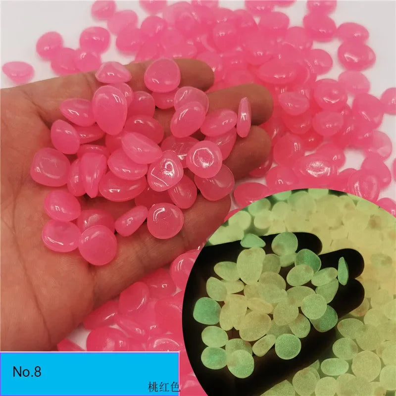 Pedras Luminosas Fosforescentes para Jardim e Aquário - Kit 100 Peças