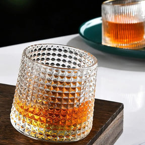 Copo de Whisky Giratório 360° em Cristal - Base Rotativa
