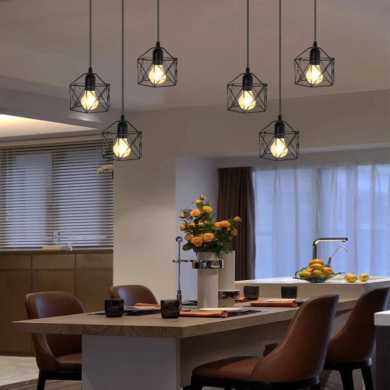 Lustre de Teto LED Vintage Nórdico - Pendente para Sala de Jantar