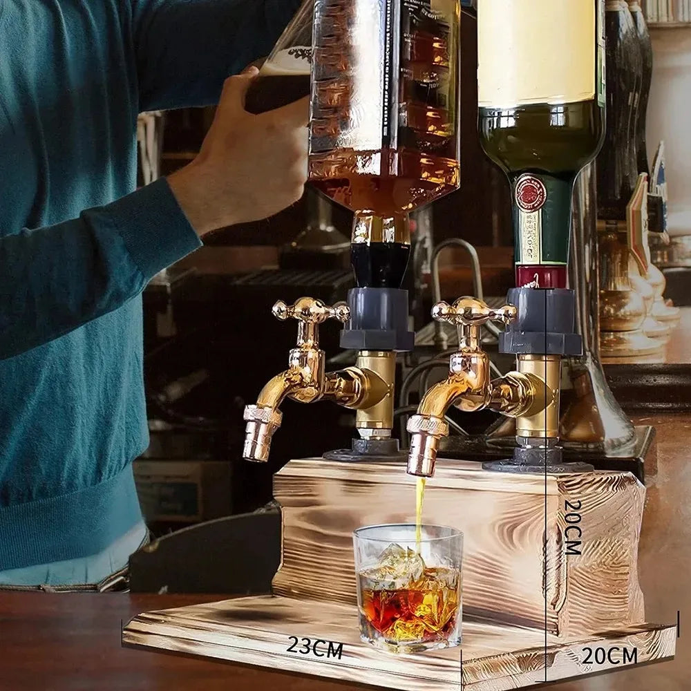 Dispenser de Bebidas em Formato de Torneira de Madeira - Presente para Bar