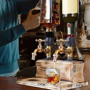Dispenser de Bebidas em Formato de Torneira de Madeira - Presente para Bar