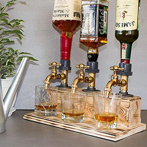 Dispenser de Bebidas em Formato de Torneira de Madeira - Presente para Bar
