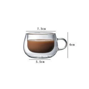 Caneca de Vidro Borossilicato Dupla Parede 150-350ml