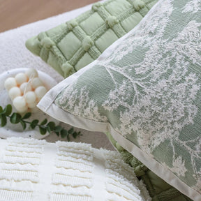 Capa de Almofada Jacquard Verde Matchá para Sofá