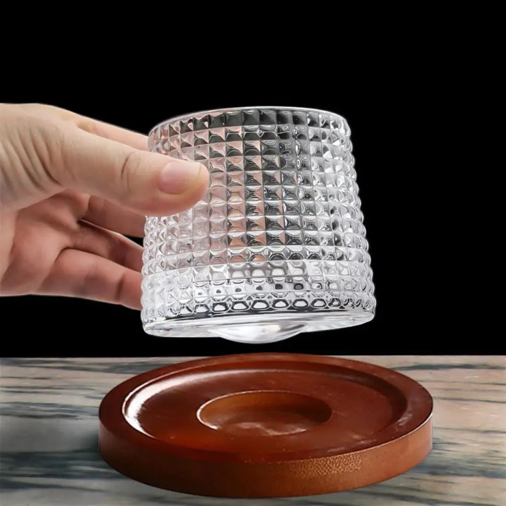 Copo de Whisky Giratório 360° em Cristal - Base Rotativa
