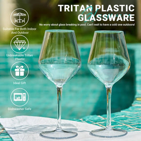 Taças de Vinho em Plástico Inquebrável - Kit para Bar