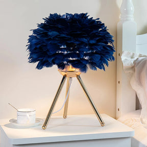 Luminária de Mesa com Penas para Quarto - Estilo Romântico