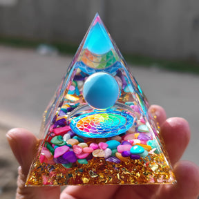Pirâmide de Cristal Ametista Natural - Gerador de Energia Orgonite